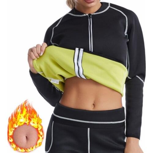 Women Long Sleeve Waist Trimmer Sauna Sweat Suit Fitness Abdomen Increase Sweating Burning Fat Corset Trainning Sportswear