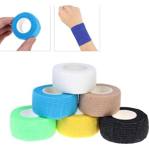 1Roll 2.5cm*4.5m Tattoo Sports Tape Self-adhesive Elastic Bandage Grip Tube Cover Wrap Tattoo Accessories