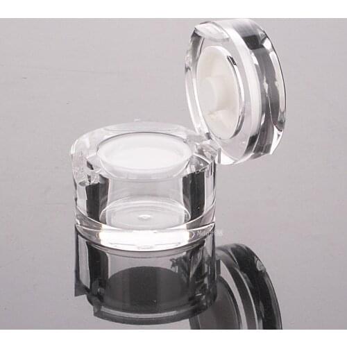 10pcs 5g Plastic can Cosmetic Empty Jar Pot Box Nail Art Gel Powder Bead Storage Container Round Makeup Tools Portable