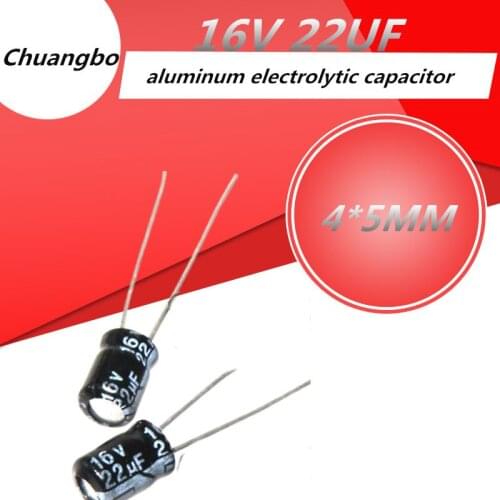 20pcs 16V 220UF 4*5 4*7MM aluminum electrolytic capacitor 22UF 16V 4*5 4*7MM New spot