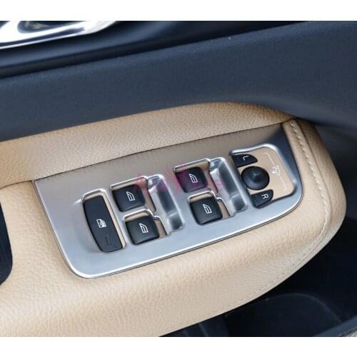 2018 Interior Siver Color Window Glass Switch Overlay Panel Cover Overlay Frame Chrome Car Styling For Volvo XC60 Accessories