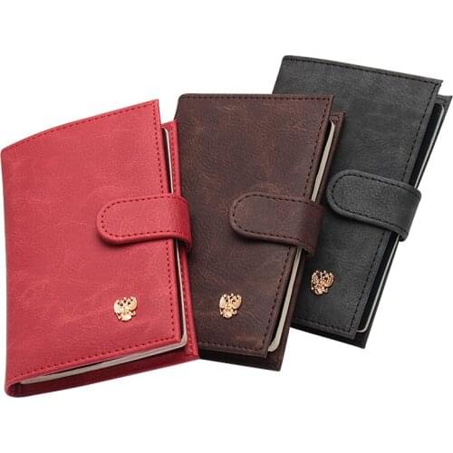 2020 New RFID Blocking Passport Cover Case Retro Style Metal double-headed eagle Buckle pu leather card holder bag travel