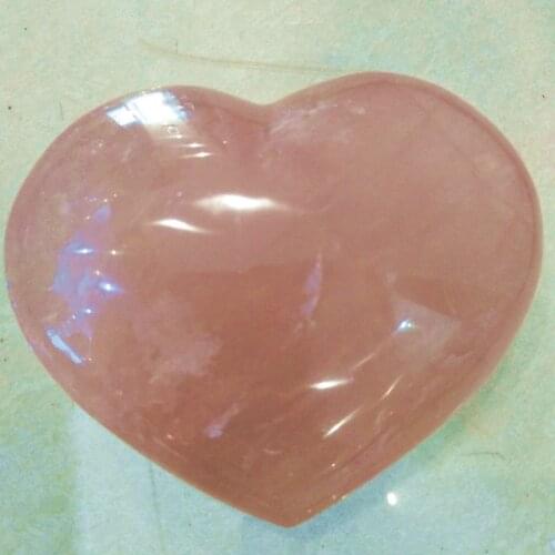 250-300g Natural rose crystal heart semitransparent quartz crystals healing stone
