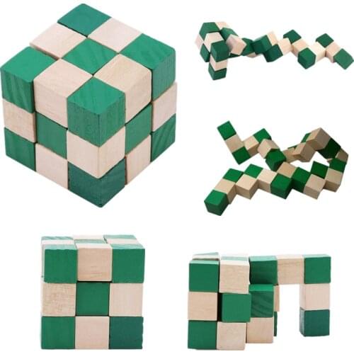 27 Sections Wooden Snake Ruler Magic Snake Twist Puzzle Hot Selling Challenge IQ Brain Toys Classic Game