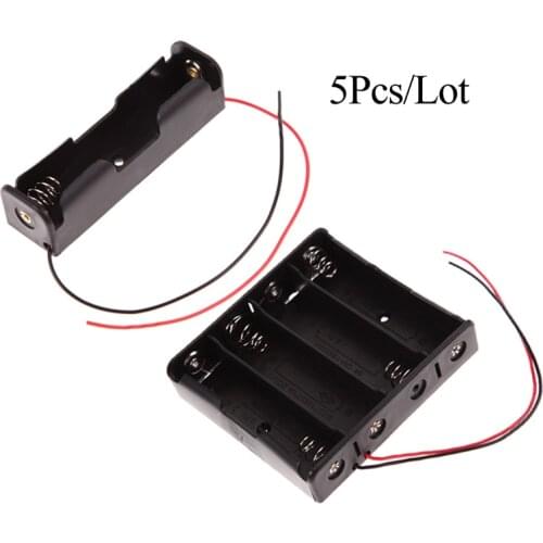 5Pcs/Lot 18650 Battery Holder Power Bank 1X 2X 4X 18650 Batteries Storage Box Case 1 2 4 Slot 18650 Battery Case With Wire Leads