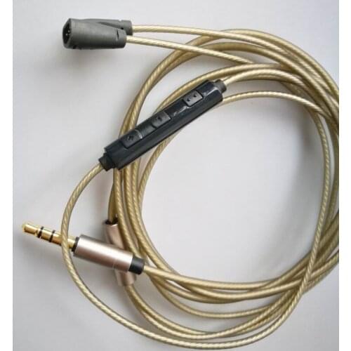 Earphone Audio Cable for Sennheiser Earmax IE80 IE8 IE8I Silver-Coated Upgrade Copper Wire Microphone Volume Control Cables