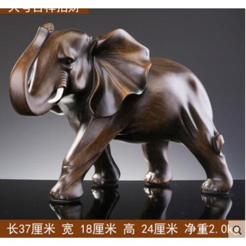 37-50CM Big Folk elephant Zodiac gifts Statue Lucky Elephant ornaments crafts resin housewarming opening office room decor