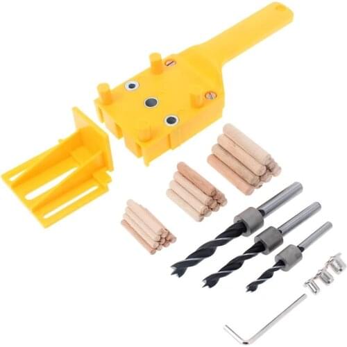 Woodworking Hand Tools Quick Dowel Jig 6/8/10mm Drill Bit Handheld Wood Locator Drilling Hole Puncher For Carpentry Dowel Joints