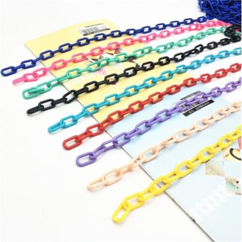Julie Wang 1 Meter 13*8mm Acrylic Link Chain Plastic Colorful Closed Soldered O Chain Bracelet Jewelry Making Hand Bag Accessory