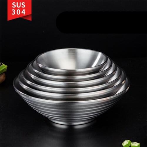 Stainless Steel Ramen Bowl Household Hat Bowl Hotel Anti-scalding Soup Bowl Kitchen Noodle Bowl Restaurant Large Diameter Bowl