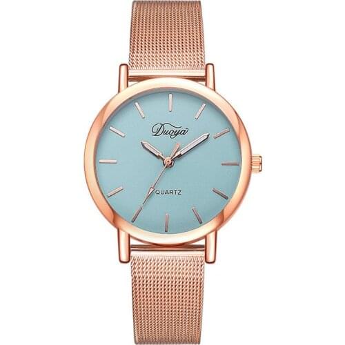 Womens New Round Fashion Watch Mesh Belt Quartz Watch Dial Women Personality Wild Temperament Watch Hot Sale 2019