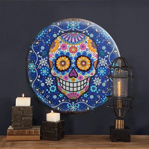 Skull 5D Diamond Paining Set Tin Diamond Embroidery Cross Stitch Painting With Diamonds Kits Birthday Gift DIY Home Wall Decor