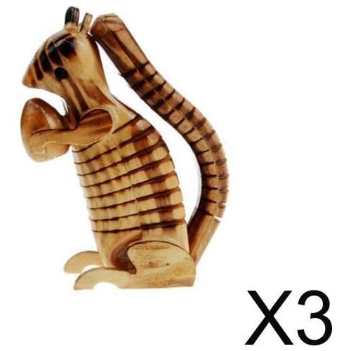 3xWooden Swing Squirrel Shapes Woodcraft Kids Toy Home Decor Gift