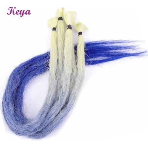 Handmade Dreadlocks Extension Blue Ombre Soft Dreads Crochet Braids 24 Inch Dreadlock Hippie Synthetic Dreads Extensions