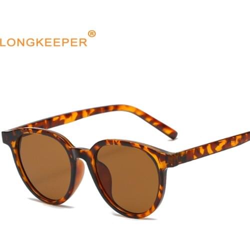 Luxury Brand Designer Leopard Round Sunglasses Women/Men New Trendy Driving Glasses Male Retro Oculos De Sol UV Protection