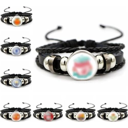FIMAODZ Football Club Custom Bracelet Soccer Team Logo Glass Handmade Leather Bracelets for Men Women Ball Lovers Bangles Gift