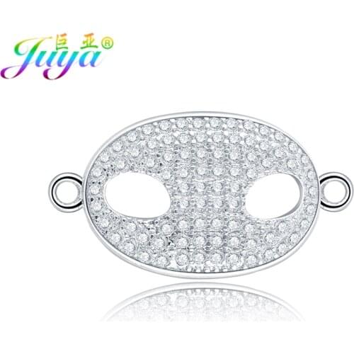 Handmade Jewelry Fittings Micro Pave Zircon Mask Charm Connectors Accessories For Women Men Fashion Needlework Jewelry Making