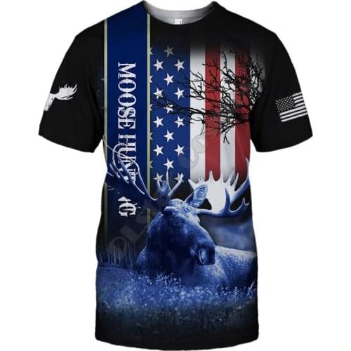 Moose Huning Tees Harajuku t shirt Fashion 3D Printed Shorts Sleeves T-shirts Men For Women t shirts Tops DropShipping