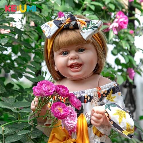 KEIUMI 55CM Reborn Doll Toy Newborn Baby Dolls Silicone Full Body Bebe Reborn Waterproof For Toddler Babies Dolls Birthday Gift