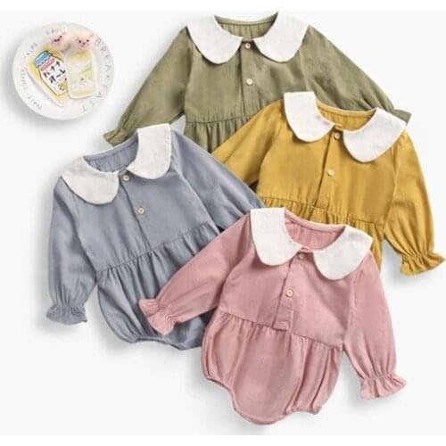 Newborn Baby Rompers Spring Long Sleeve Baby Girl Romper Toddler New Born Baby Clothes Infant Jumpsuit For Girls Boys Sunsuit