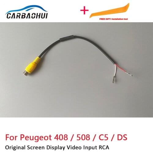 Car Rear Camera Sets for Peugeot 408 508 C5 DS Original Video Input Switch Reverse Parking RCA Adapter Cable RCA Adapter Camera