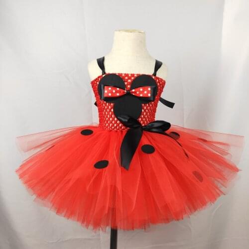 Red Pink Kids Girls Tutu Dress with Princess Costume Outfit Children Girls Halloween Birthday Party Dress