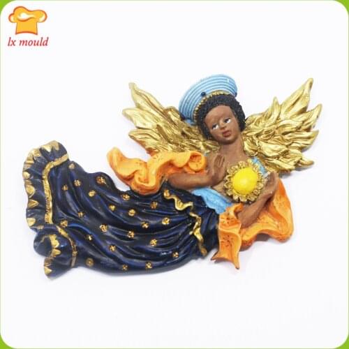 LXYY New Crown Angel Silicone Mould Fondant Cake Dry Pez Plaster Aromatherapy Decorative Molds