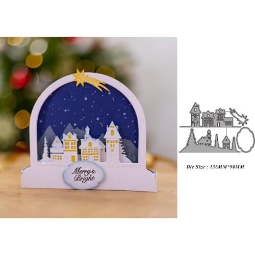 Metal Cutting Dies for 2021 New Scrapbooking City Lace Frame Edge No Stamps Crafts Background Cutter Paper Cardmaking Stencil