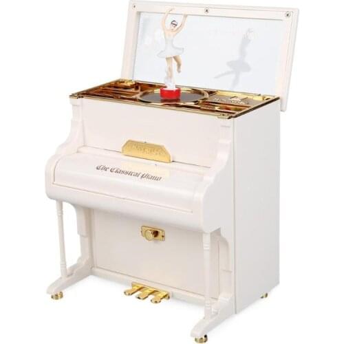 Mini Piano Model Music Box Romantic Classic Musical Case Jewellery Carousel Swivel Music Box Gift for Girls Kids Gifts