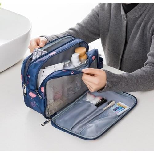 Fashion Flamingo Print Waterproof Makeup Bag Women Travel Toiletry Bag Cosmetic Bag Handbag Cosmetics Storage Bag Beauty Bag