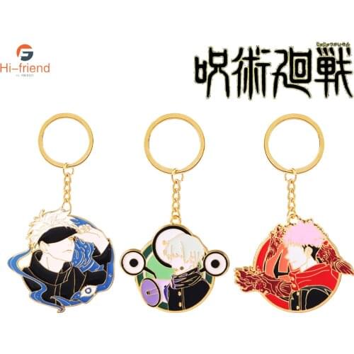 Trends Jujutsu Kaisen Yuji Itadori Keychain Fushiguro Megumi Cosplay For Women Men Metal Key Ring Anime Jewelry Fans Souvenir
