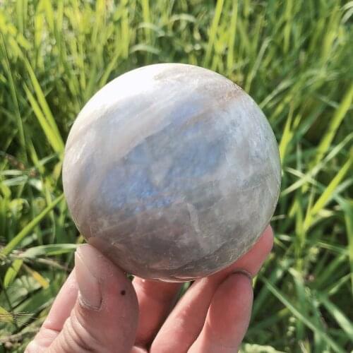 Natural Crystal Quartz Moonstone Sphere Energy Ball Reiki Stones Room Home Office Aquarium Decoration Accessories Gemstone
