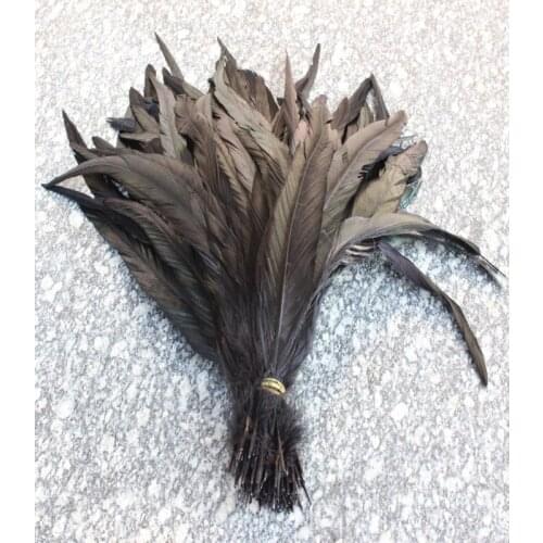 Wholesale 100 PCS black natural rooster tail 30-35 cm / 12 to 14 inches