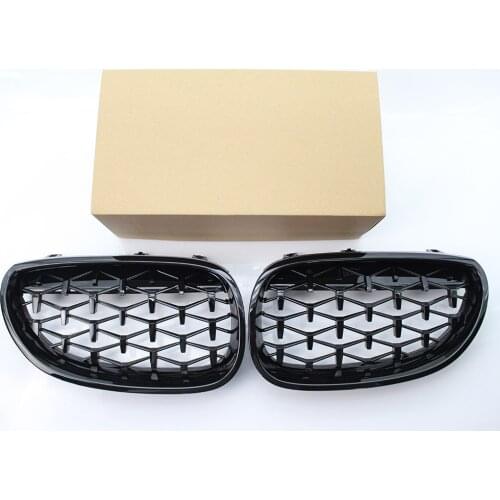 Front Grill Latest Style Gloss Black Diamond Meteor Fit For BMW E60 2003-2009 5 Series