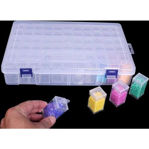 Plastic Diamond Painting Accessories 60/66 Slots Bottles Container Storage Box Diamond Painting Holder Rhinestone Beads Box Case