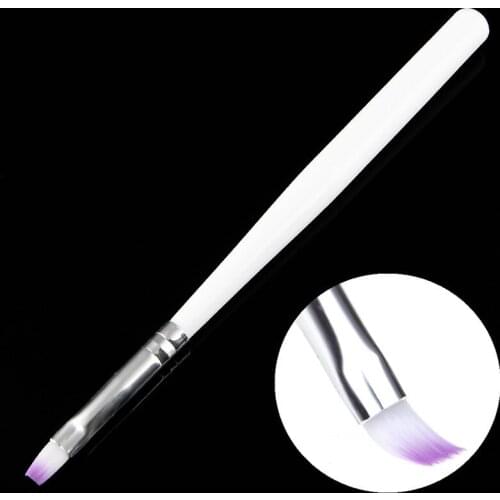 Professional 1PC UV Gel Non-corroding Drawing Pen Nail Art Brush For Manicure DIY Tool Gradient Purple Color Flat Brush