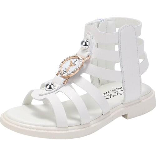 Girls Gladiator Sandals Children Beach Shoes 2021 Summer Fashion Princess High Top Summer Sandals for Medium Big Kids Soft 26-36