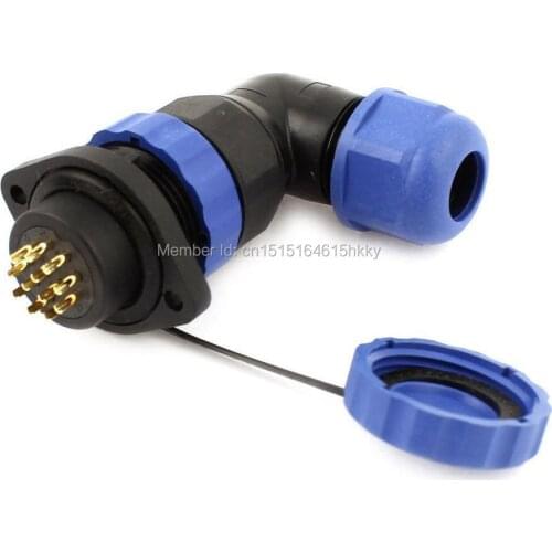 SD20 20mm 12 Pin 12P Flange Waterproof Aviation Connector Plug Socket Elbow IP68