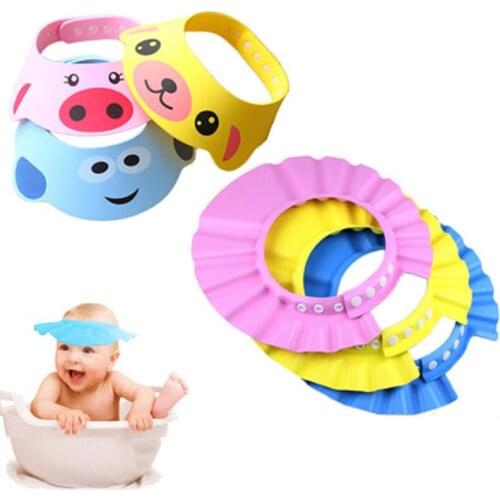 1pc baby shampoo shower cap to wash hair soft and foam adjustable bath bath protective cap hat baby haircut shower cap