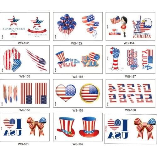 Independence Day Arm Face Tattoo Sticker National Day Flag Arm Face Sticker Body Tattoo US Flag Tattoos MS 3000pcs