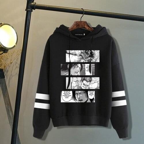 Harajuku Sweatshirt Women Men Hoodies Japanese Anime Graphic Hoodies Woman Oversize Clothing Hip Hop O-neck 2021 Attack on Titan