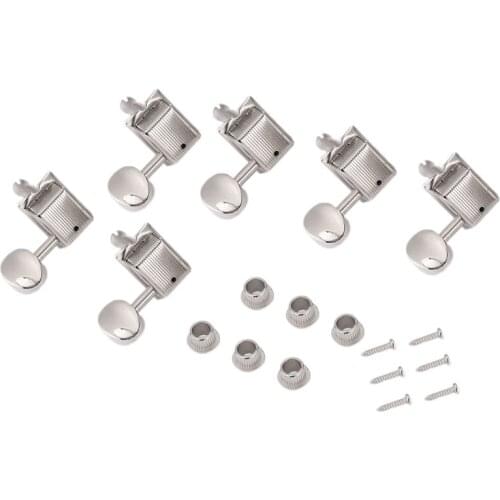 Locking Vintage Acoustic Guitar Oval Knob 6-In-Line Tuners String Tuning Pegs Guitar Tuners Knobs