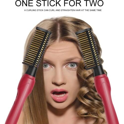 Hair Straightener Anti-scalding Straightening Brush Multifunction Hot Heating Comb Hair Straight Styler Corrugation Curling Iron