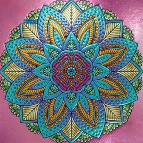 Mandala Religion Printed Fabric 11CT Cross-Stitch DIY Embroidery Kit DMC Threads Craft Handmade Painting Handiwork Package
