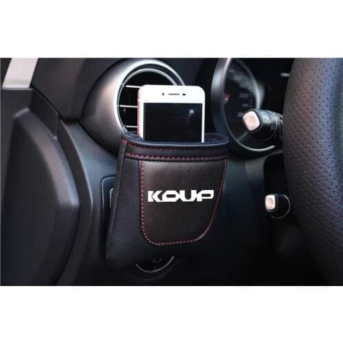 Clip on Air Outlet Car Air Vent Stow Tidy Storage Pu Leather Bag Coin Bag Case Car Phone Holder For Kia Cerato Forte Koup