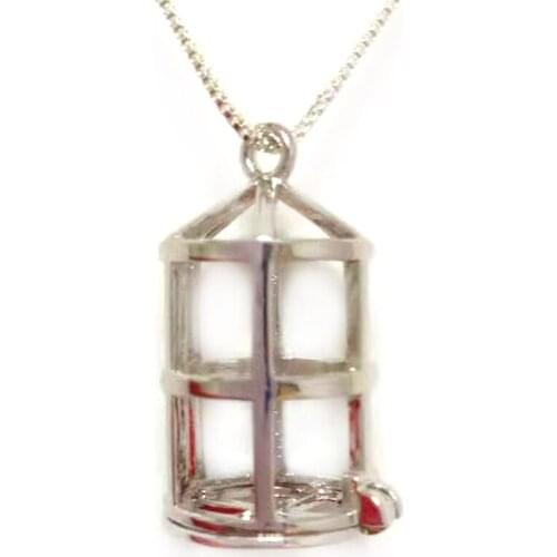 925 sterling silver Bird Cage Style Locket Cage Pendant