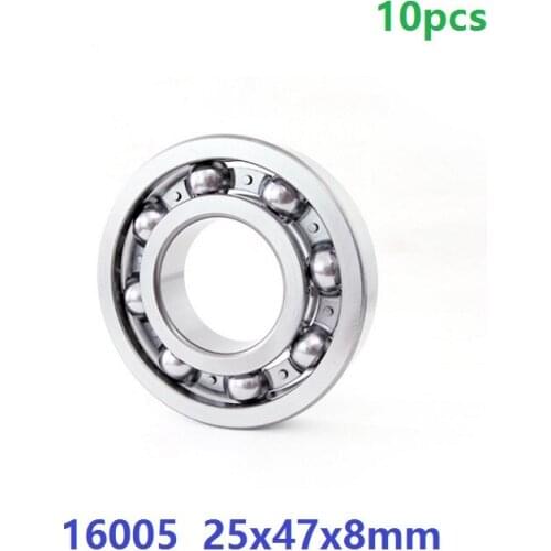 10pcs/lot bearing 16005 open type 25x47x8 mm Deep Groove Ball bearing 25*47*8mm Thin section