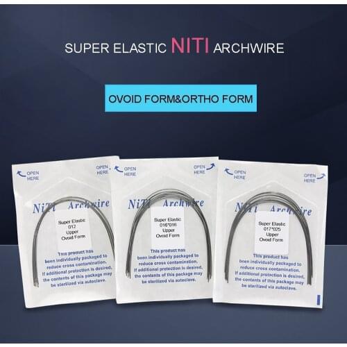 10pcs/bag NITI Archwire Dental Orthodontics Arch Wire Round&Square Shape Super Elastic Upper&Lower Dentist Tools Ovoid Form