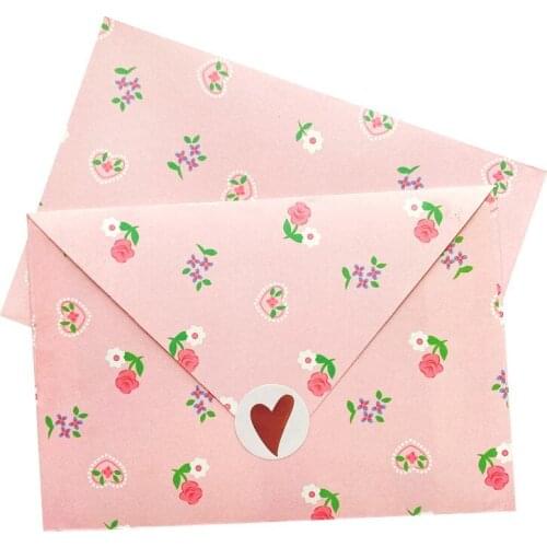 100pcs pink Fresh romantic floral envelope 16*11cm Writing Letter Paper Office School Stationery free shipping
