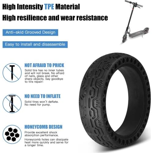 6.5in Electric Scooter Honeycomb Tire TPE Solid Tire Anti-slip Shock Absorber Run Flat Tyre for Xiaomi M365 Scooter Accessories